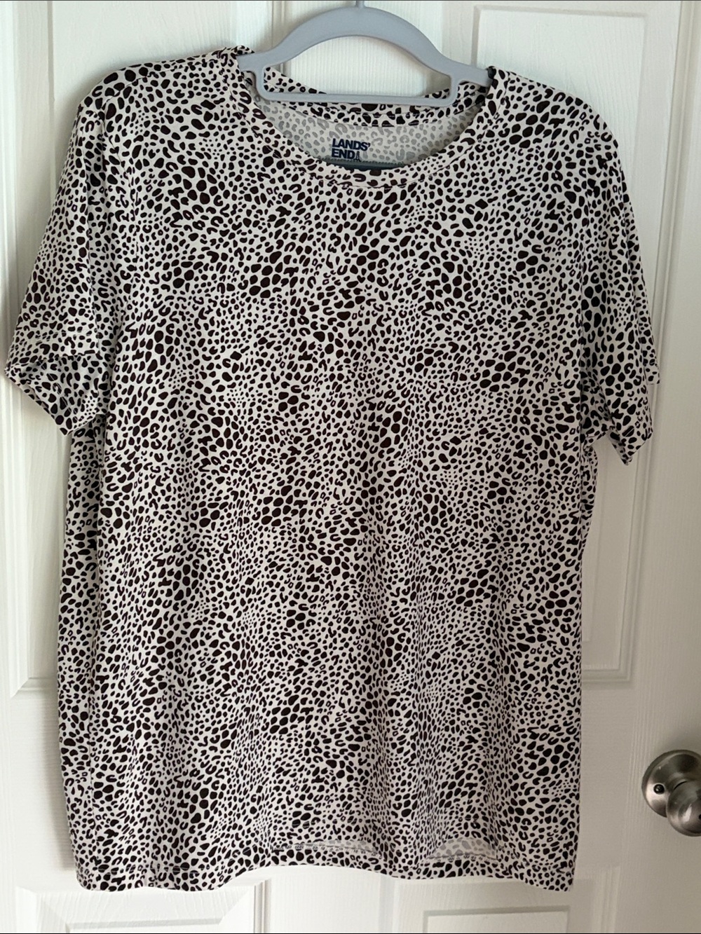 Lands' End Animal Print Short Sleeve Tee